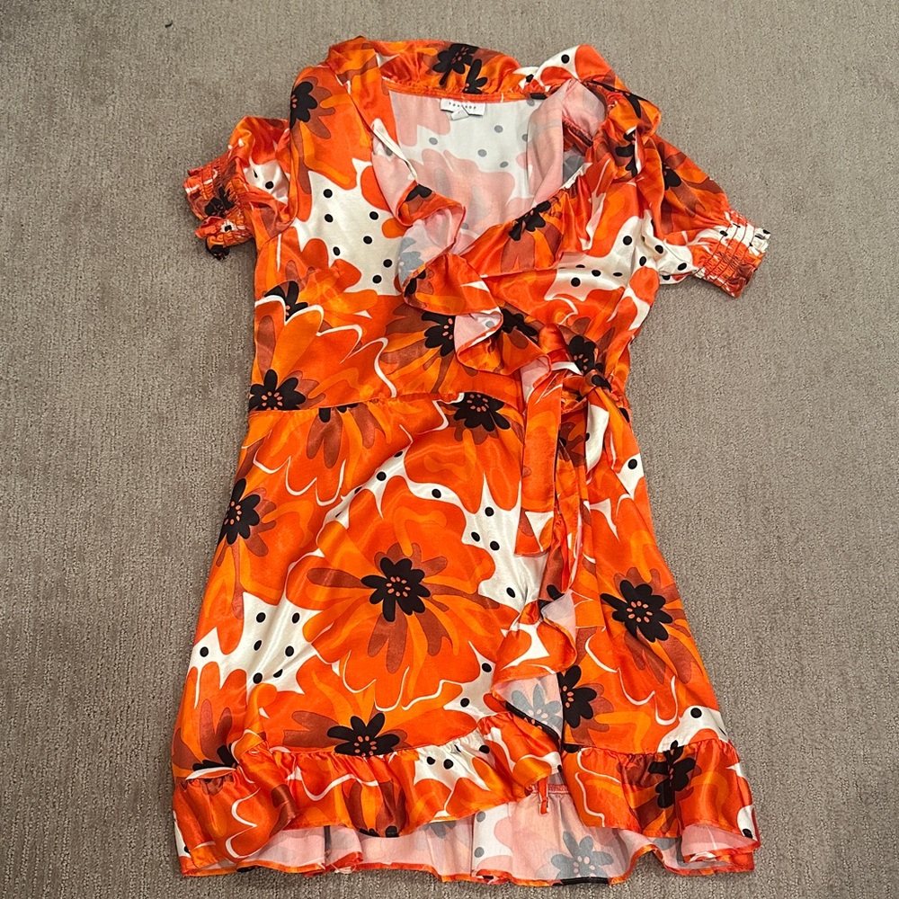 Topshop Orange Floral Dress